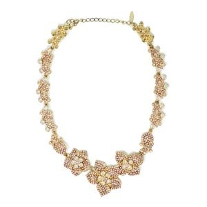Pink Floral Bib necklace